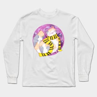 Loyal Witch Cat in Black and Yellow Scarf Long Sleeve T-Shirt